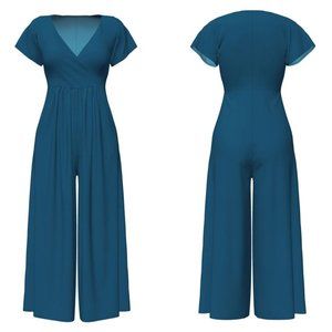 VKY&CO Women’s Cropped Gaucho Pant Jumpsuit